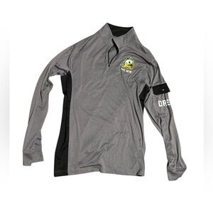 Oregon Ducks Gray Long Sleeve Quarter-Zip Shirt